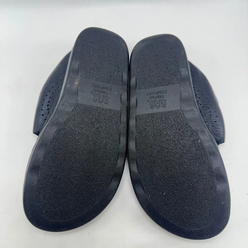 SAS Tripad Comfort Mens 9.5 W Black Leather Adjustable Slide Sandals USA Made